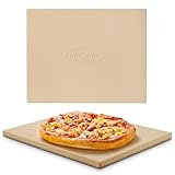 Unicook Pizzastein für Backofen und Grill, Cordierit Backstein, Passend zum Backen von Knuspriger Pizza, Brot und Flammkuchen, Rechteckig, Pizza Stein 38 x 30 cm