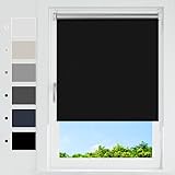 HOMEDEMO Verdunklungsrollo ohne Bohren, Verdunkelungsrollo Klemmfix, Schwarz B45 x H170 cm (Stoffbreite 40cm), Klemmrollo Fensterrollo Sonnenschutz und Sichtschutz, Rollos für Fenster & Tür