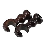 ARTSEWPLY 2 Stück Teiliges Set Holz Vorhangstangenhalter Ø Wandmontage Gardinenstangenhalterung Robust Stilvoll für Schlafzimmer Wohnzimmer