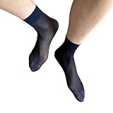 TOWARDSNAN Herren Business Socken Aus Weichem Atmungsaktivem Nylon Transparent Kurze Socken Dünn Durchsichtig Seide Gestreift Knöchel Für Den Formellen Gebrauch Weich Glatt