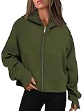 Timuspo Classics Damen Jacke, Sweat Parka Kapuzenpullover mit Zipper Sport Oberteile Kapuzenpullover Full Zip Casual Hoodie Sweatshirt