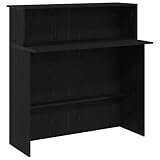 vidaXL Empfangstheke Schwarz 100x50x103,5 cm Holzwerkstoff, Empfangstresen, Salon Empfangstheke, Kassentheke, Empfangstisch, Büro Empfangstheke