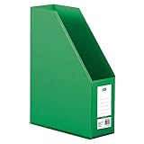 D.RECT Kunststoff-Organizer, Zeitschriftenhalter, Stehsammler mit Sichtfenster zum Beschriften PVC A4 90mm, zusammenlegbar, Grün