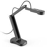 Gawervan USB Dokumentenkamera, 8MP Dokumentenkamera Schule für Lehrer mit Mikrofon, LED-Licht mit 3 Stufen, Umkehrung von Bild Oben und Unten, Links und Rechts für Lernen, Videoaufnahme