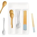 Missmisq Besteckschublade | Besteckkasten | Aufbewahrungsbox Mit 4 Fächern Für Küche Wohnung Arbeitsplatte Studentenwohnheim Camping,Organizer Für Löffel Töpfe Haushaltswaren