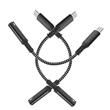 OSOLADY 3 Stück USB C zu Kopfhörer Adapterkabel Schwarz Aluminiumlegierung TPE Nylon Plug Play Kompatibel mit Smartphone Elegantes Design Langlebig und Flexibel