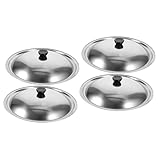 Amosfun 2 Sätze Topfdeckel Nicht Utensilienhalter Mit Ablauf Einmachglasdeckel Kocher Handhaben Universelle Deckelabdeckung Auflauftopf Ofen Wok Silver Rostfreier Stahl 2 Stück * 2