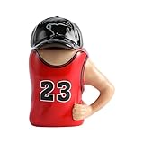 Kreativer Basketball-Trikotbecher, mehrfarbiger Kaffeebecher mit Basketball-Trikot, 2026 neue einzigartige süße Tassen mit Deckel, lustige Tassen, Basketball-Geschenke for Trainer, Fans und Spieler(Re