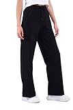 COMEOR Jogginghose Damen - Sporthose Lang Baumwolle Traininghose Lockere Sweatpants mit elastischem Bund und geradem Bein (Schwarz L)