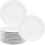 Cptoion 12 Stück Dessertteller,15 cm Porzellan Salatteller,Weiße Porzellan-Frühstücksteller,Kleine Kuchenteller Frühstücksteller für Pasta,Obst,Brot,Spülmaschinenfest und Mikrowellengeeignet