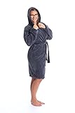 ZOLLNER Bademantel für Kinder und Jugendliche, unisex, Mikrofaser, Gr. 164, grau