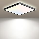 slochi LED Deckenleuchte mit Bewegungsmelder Innen Radar, 3000K/4000K/6500K, 15W Deckenlampe mit Bewegungssensor, 18CM Sensor Lampe für Flur Wand Treppe Küche Balkon Abstellraum, Schwarz