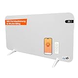 Könighaus 600W Smart 𝗗𝘂𝗮𝗹-𝗜𝗻𝗳𝗿𝗮𝗿𝗼𝘁𝗵𝗲𝗶𝘇𝘂𝗻𝗴 𝐕𝟐 - Standgerät/Wandmontage - WLAN App-Steuerung mit Fernbedienung - Heizkörper inkl. Handtuchhalter, Standfüße & Befestigung Farbe: Weiß