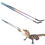 Generisch Futterpinzette – Aquariumzange aus Edelstahl, Lange Reptilienpinzette | Wasserpflanzenpinzette, extra Lange Gebogene und gerade Pinzette für Reptilien