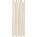 Bestlivings Blickdichte (Beige) Gardine mit Schlaufen in 140x225 cm (BxL), Vorhang Dekoschal als Sichtschutz