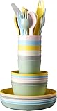 Ikea Geschirrset KALAS Schälchen, Teller, Besteck und Becher für Kinder - robustes Polypropylen - spülmaschinenfest