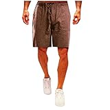 Generisch Laufhose Herren Kurz, Sport Shorts Schnell Trocknend Kurze Hose Fitness Training Outdoor Mit Kordelzug Bodybuilding Tennishose Schwarz Weißen Streifen Kurz Sport (L