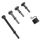 Niceminiwall Drucklufthammer-Bit-Set mit Feder, pneumatischer Meißel-Zubehör aus legiertem Stahl, für 150 mm, 190 mm, 250 mm Lufthämmer – Reifenreparatur, Metallformung und Gestein, 5-teilig