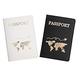 SSHUIKKAI 2 Stücke Reisepasshüllen, Reisepass Organizer, Passport Cover, Reisepass Tasche, Passport Holder, für Reisedokumente, Ausweistasche Reise Dokumente, Kreditkarten Schutzhülle