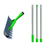 Gartenrechen - Laubrechen für den Garten, langlebig, Mehrzweck-Gartenrechen | Ergonomischer Rasenrechen, Teleskop-Gartenrechen für Terrassen, Gärten, Rasen