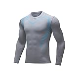 Nidddiv Freizeithemden Für Herren 2024 Version Shaping Langarmshirt Energxcell Shaping Vest Crewneck Slimming Compression Tank Wandern (Grey, L)