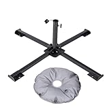 Monozoz Sonnenschirmständer für Terrasse, Sonnenschirmständer – zusammenklappbarer Sonnenschirmständer für Terrasse – Gewichtsbasis für Terrassenschirm, für Garten, Hof, Terrasse, Balkon