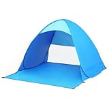 HyAdierTech Strandmuschel Pop Up, Tragbares Automatisches Wasserdichtes Schattenzelt, UPF 50+ Strandzelt für 1-3 Persone, Pop-up Wasserdicht tragbar Wurfzelt, Beach Zelt für Camping Garten Strand