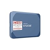 Crucial X10 2TB Externe SSD Festplatte, bis zu 2.100MB/s, USB-C 3.2 Gen2, IP65 Wasser- und Staubgeschützt, Portable SSD für Mac, PC, Smartphone und Spielkonsole, Blau matt - CT2000X10SSD9-02