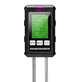 Voktta 6 in 1 Bodenmessgerät, PH/Temperatur/Feuchtigkeit/Licht, Dual-Probe-Technologie Bodentester, ph wert messgerät, für Pflanzenerde, Garten, Bauernhof, Rasen, Gemüsegarten