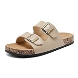 zaxunai Pantoletten Damen Herren, Sandalen Schlappen Sommer Mit Kork, Rutschfest Latschen Zehentrenner