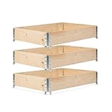 gardivo Hochbeet 120 x 80 x 20 cm - 3-teilig Palettenrahmen aus Holz, Beeteinfassung, Garten Hochbeete, Holzrahmen, Aufsatzrahmen auf Europalettefaltbar, stapelbar, steckbar