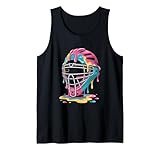 Torhüter Maske Eishockey Goalie Farben Tropfender Look Tank Top