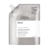 L'Oréal Professionnel Anti-Gelbstich Haarshampoo für weißes, graues & blondiertes Haar, Violett-Pigmente, Serie Expert, Silver Shampoo zum Nachfüllen, Refill, 500 ml
