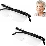 KOMUNJ 2 Stück 300% Vergrößerungsbrille, Lese Lupenbrille, Tragbare Leselupe mit Brillenetui für Naharbeit Anti- Blaulicht, Lupenbrille für Brillenträger