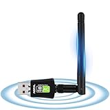 USB WLAN Stick AC600 mit Eingebautem Treiber, DualBand 5GHz/2,4GHz WLAN Adapter mit Antennen, Netzwerk Empfänger für PC/Desktop/Laptop, Kompatibel mit Windows XP/7/8/10/11