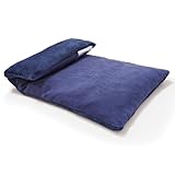 uncn Kirschkernkissen Mikrowelle 32x17 cm, 640g Körnerkissen mit Waschbarer Hülle -, Navyblau, Lavendel- und minzduftend