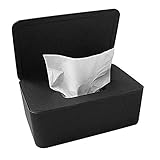Feuchttücherspender, staubdichte Taschentuch-Aufbewahrungsbox, Feuchttücherspender, Halter mit Deckel für Home Office Schreibtisch (Schwarz) (Schwarz) (Schwarz)