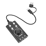 Plyisty USB-Soundkarte, Externe Stereo-Audiokarte mit Lautstärkeregelung, USB-auf-3,5-mm-Klinkenadapter, Immersiver Virtueller 7.1-Surround-Sound für PC, Laptop, Desktop-Headset