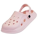 Garten-Clogs für Damen und Herren, rutschfeste Schuhe Fersenriemen Pantoletten Sandalen Leichte Hausschuhe Indoor Outdoor Slides, rose, 36.5/38.5 EU