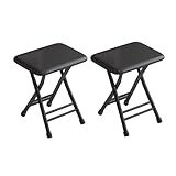 Klappstuhl Camping Leicht Klein Faltbar 2er Set mit Metallrahmen Klappstühle Gepolstert Platzsparend für Gäste, Küche, Büro, Hochzeit und Party(Black)