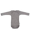 Dilling Gerippter Baby Body aus 100% BIO-Merinowolle Graumeliert 98