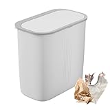 Schmaler Müll kann | Abfallbehälter aus 1 PC mit Drucköffnung | 28 x 17 x 28 cm Olfactory Abfallversiegelung Deckel, berührungsloser Abfallbehälter für Küche, Bad,
