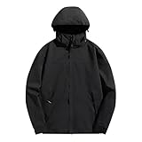 TOFOTL Lauf Regenjacke Herren Mtb Dünne Jacke Herren Herausnehmbarer Warm Rain Windbreaker Reißverschluss Regenmantel Regensachen Wind Fahrrad Regenbekleidung Schwarz M