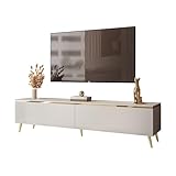 lukmebel - TV-Schrank Sideboard für Wohnzimmer Lowboard TV-Board Fernsehschrank - Fernsehtisch RTV-Schrank - 180x40x45 - Kaschmir Gold Matt - Aurora