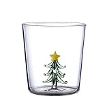 Weinglas mit Weihnachtsbaum, Weingläser, eleganter Weinkelch, Weinglas, Weinglas, Vintage-Dekor, festliche Atmosphäre