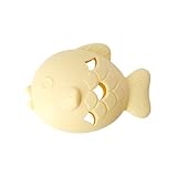 Mooipur Fish Cat Beißspielzeug, lebensmittelechtes Silikon, Leckerli-Dosierspielzeug für Katze und Hund, Zahnpflege, Kauen (Gelb)