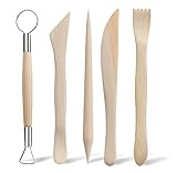 UESDU Töpferzubehörs Set Modellierwerkzeug Skulptur Ton Schnitzwerkzeug 5 Stück Ton Werkzeug Set Holz Clay Tools Set für Anfänger Profis und Künstler