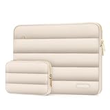 MOSISO Puffy Laptop Tasche Kompatibel mit MacBook Air/Pro,13-13,3 Zoll Notebook,Kompatibel mit MacBook Pro 14 Zoll M3 M2 M1 Chip 2024-2021,Horizontal Hülle mit Kleiner Tasche, Sand