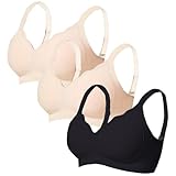 Generisch 3er Pack Sport BH Damen Starker Halt Ohne Bügel Komfort Heben Push Up Bralette Nahtloser Korrektur der Position Bequem Bügellos Bustier Bra Unterwäsche für Alltag Büro Yoga Sports Täglich