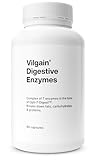 Vilgain Verdauungsenzyme – Natürliche pflanzliche Enzyme, 7-fach Komplex, unterstützt Verdauung & Nährstoffverwertung, ideal bei Laktose & Protein, vegan, 90 Kapseln (1 Monate)